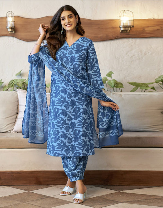 Women viscose rayon kurta pant dupatta set
