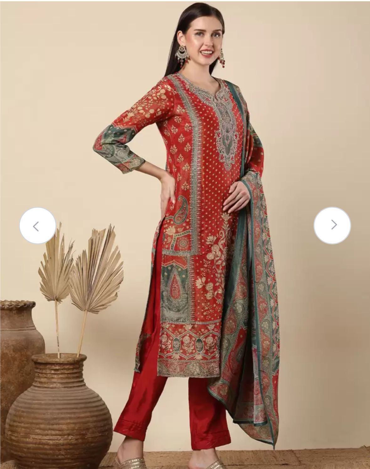 Women Ethnic Motifs Printed Regular Kurta with trouser and with dupatta