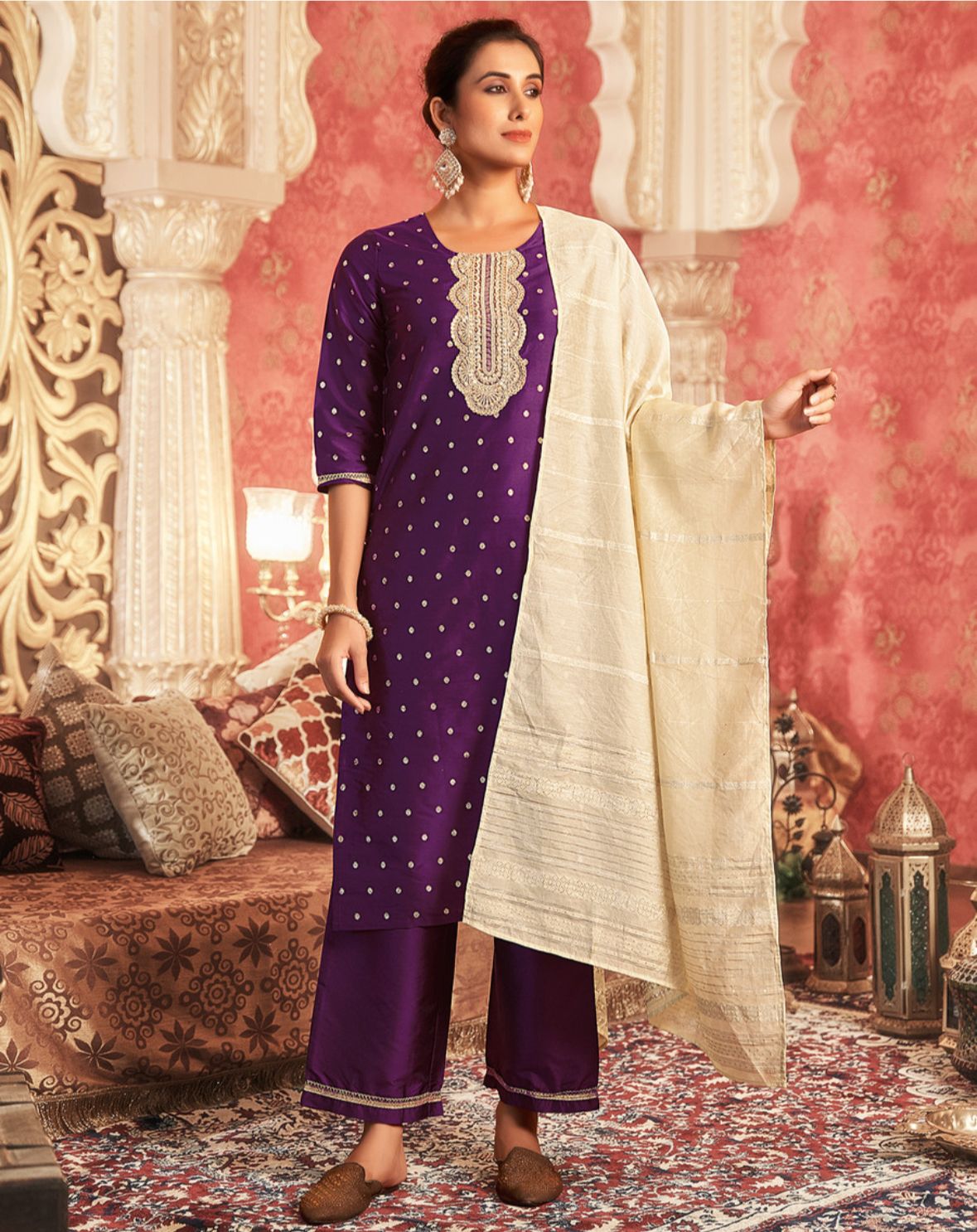 Women Kurta Pant, Net Dupatta Set
