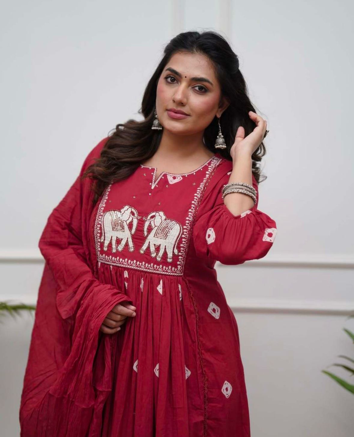 Women cotton kurta pant dupatta set