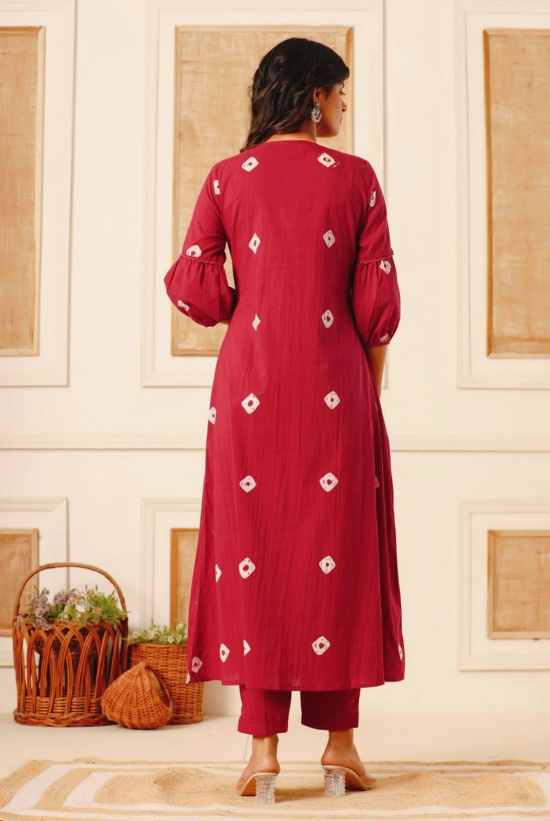 Women cotton kurta pant dupatta set