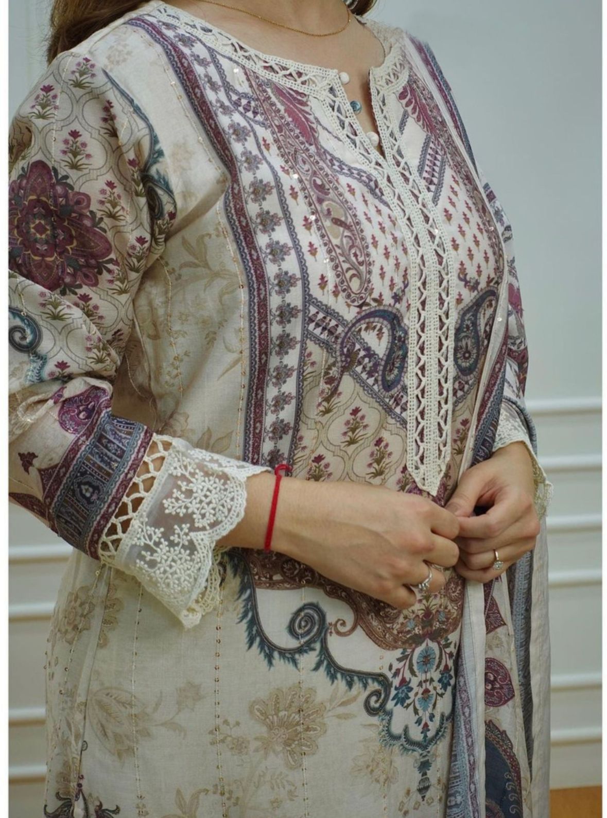 White designer pakistani suit for women