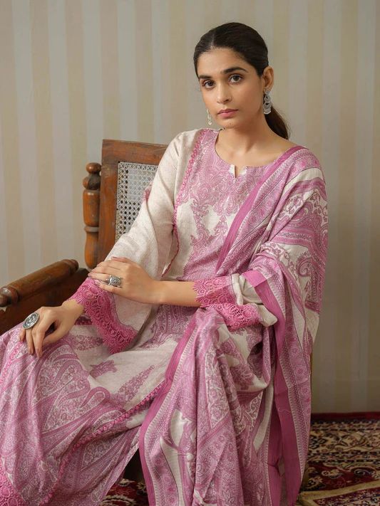 Ethnic motifs printed , designed pakistani suit