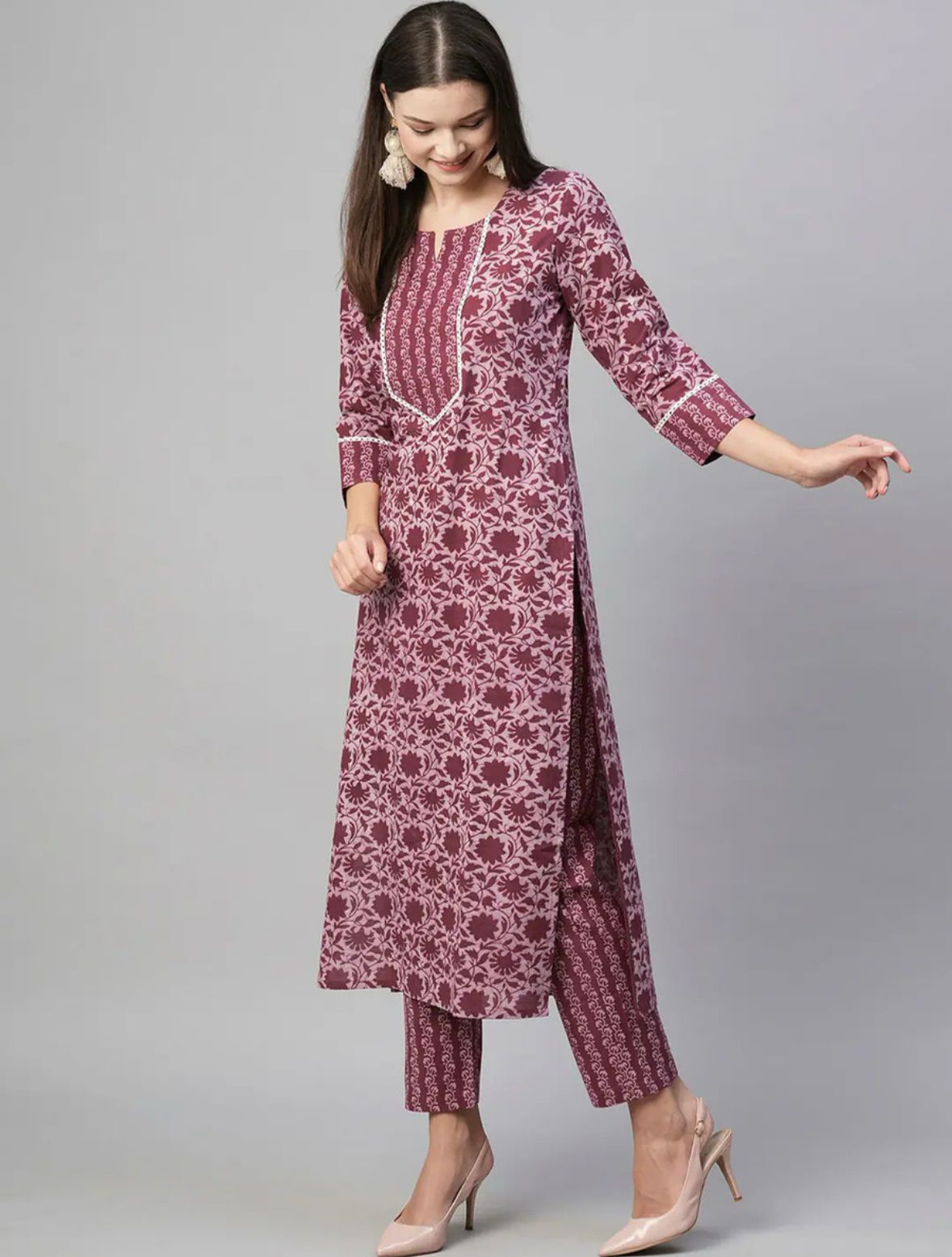 Women viscose rayon kurta pant set