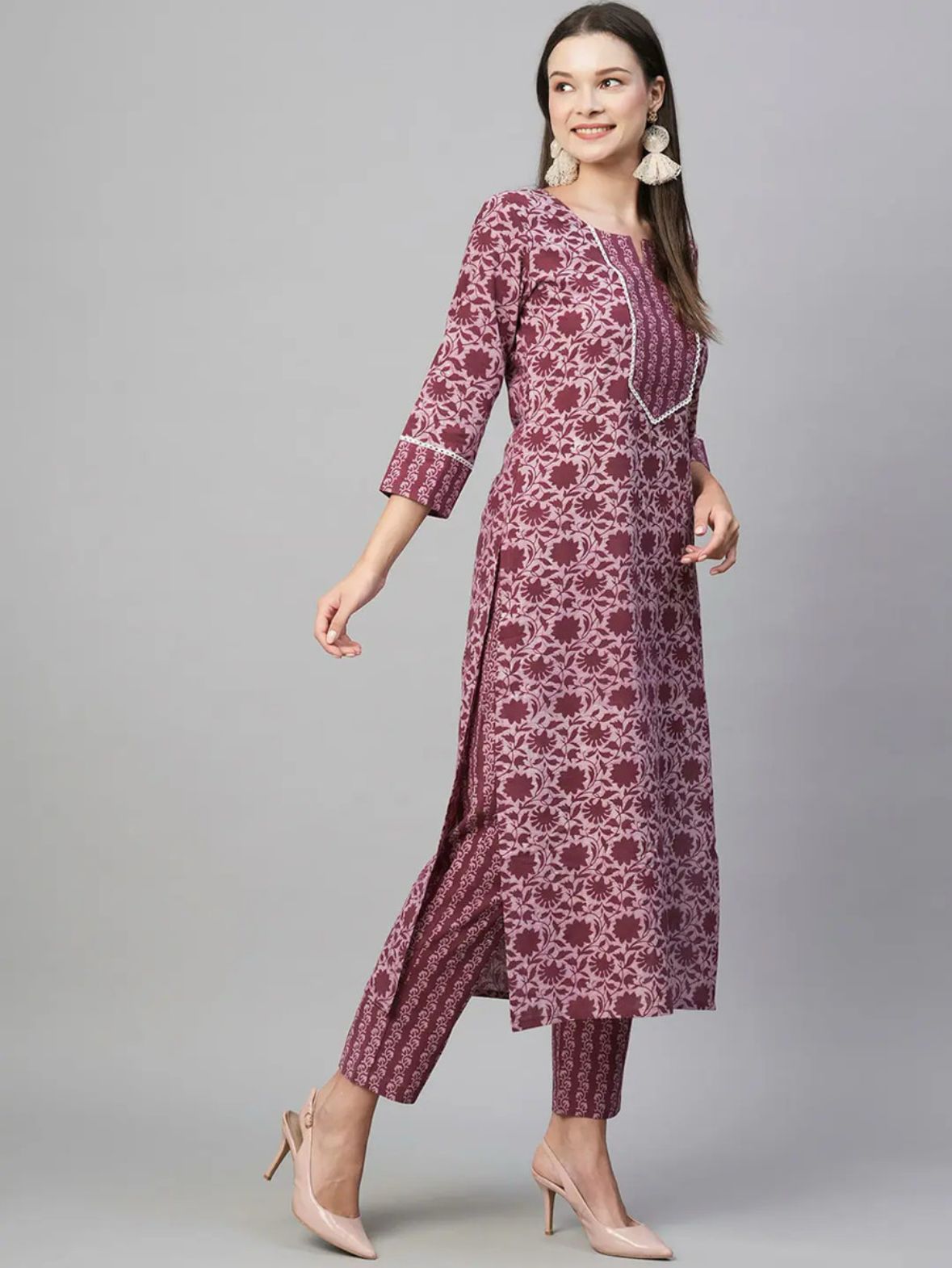 Women viscose rayon kurta pant set