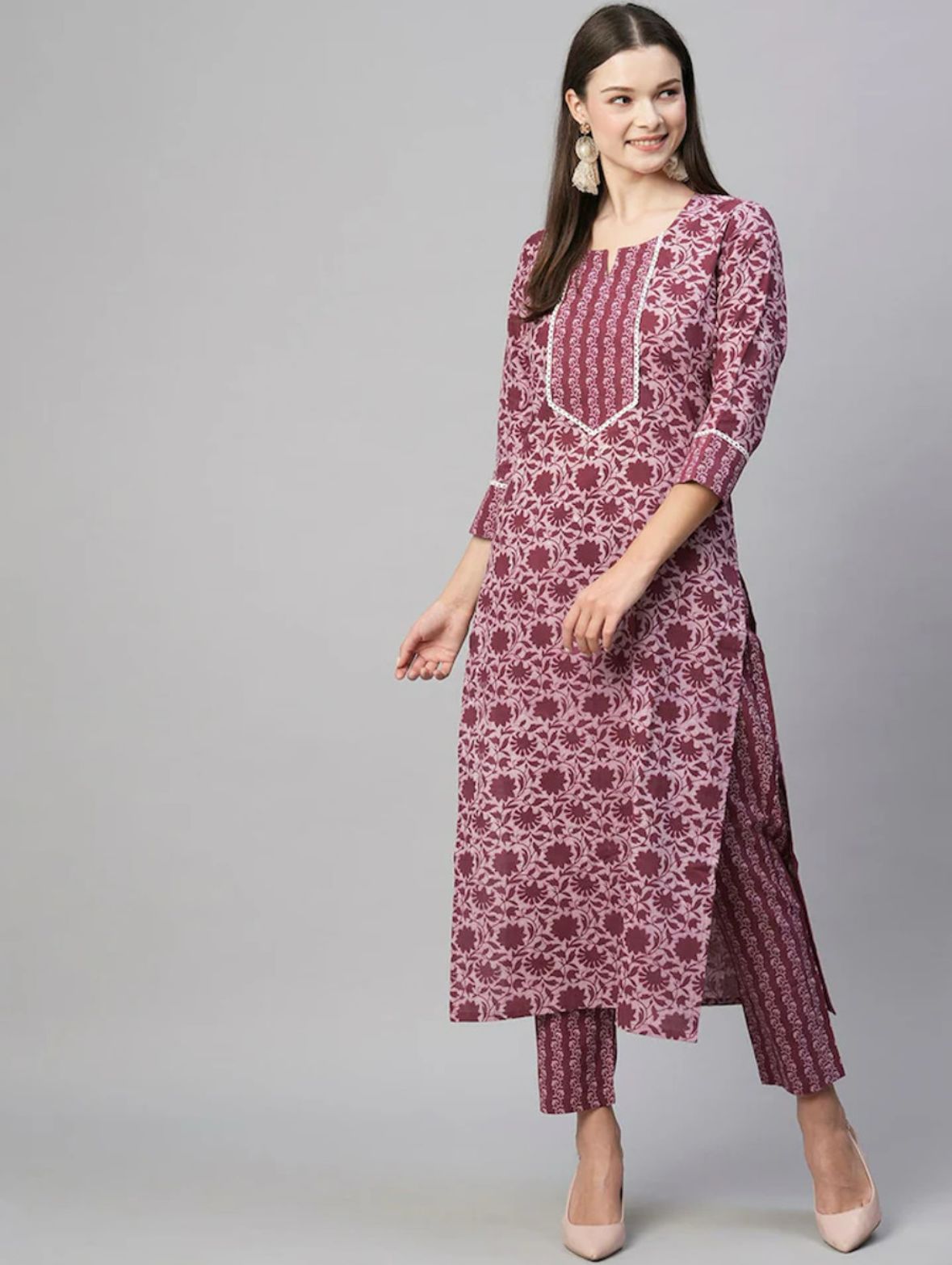 Women viscose rayon kurta pant set