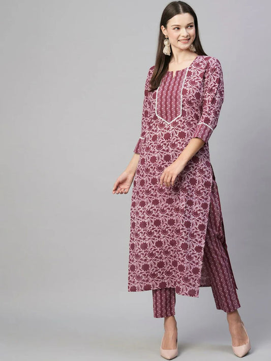 Women viscose rayon kurta pant set