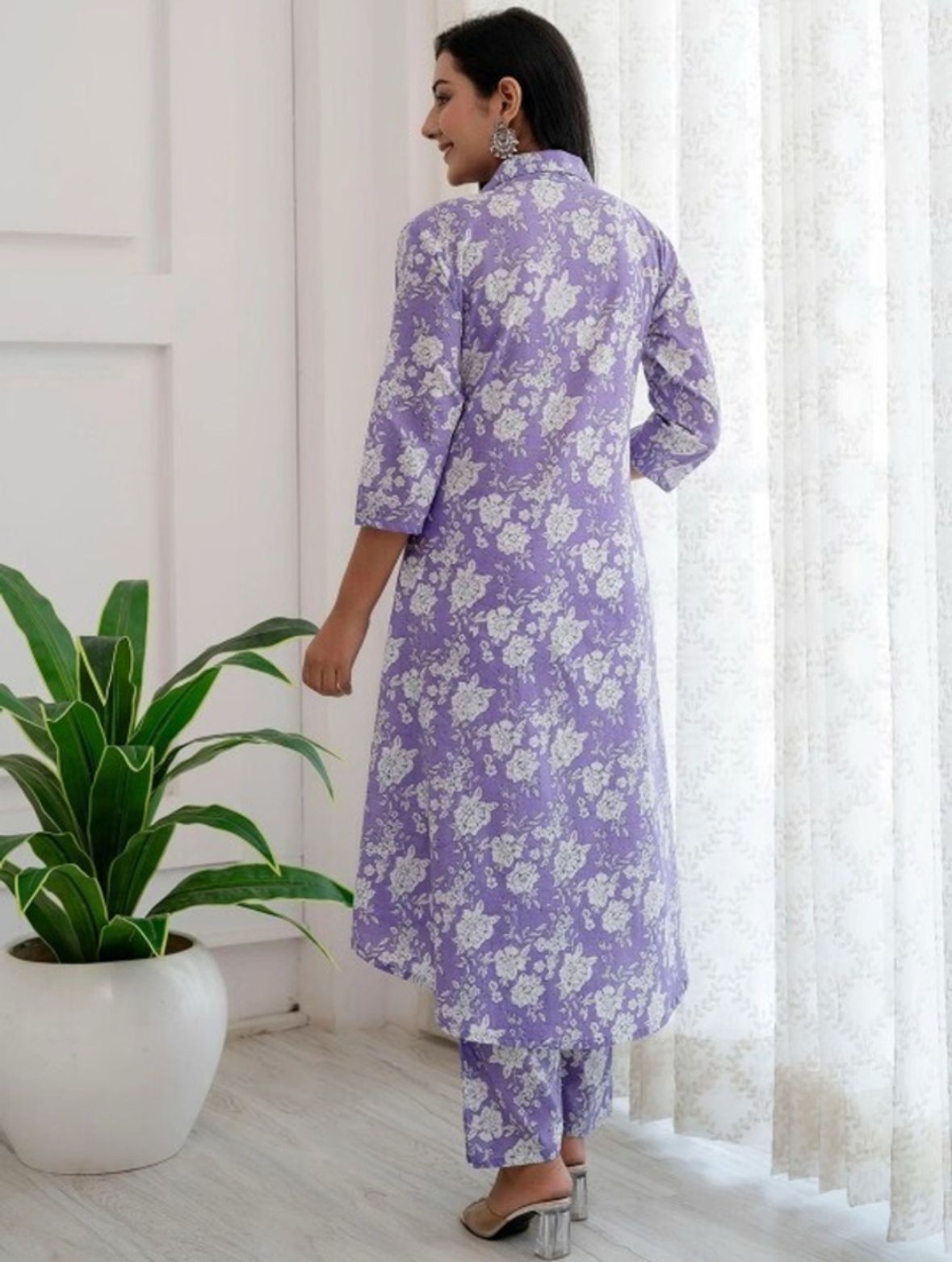 Women viscose rayon kurti palazzo set