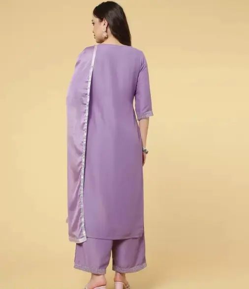 Women purple kurti, pant set