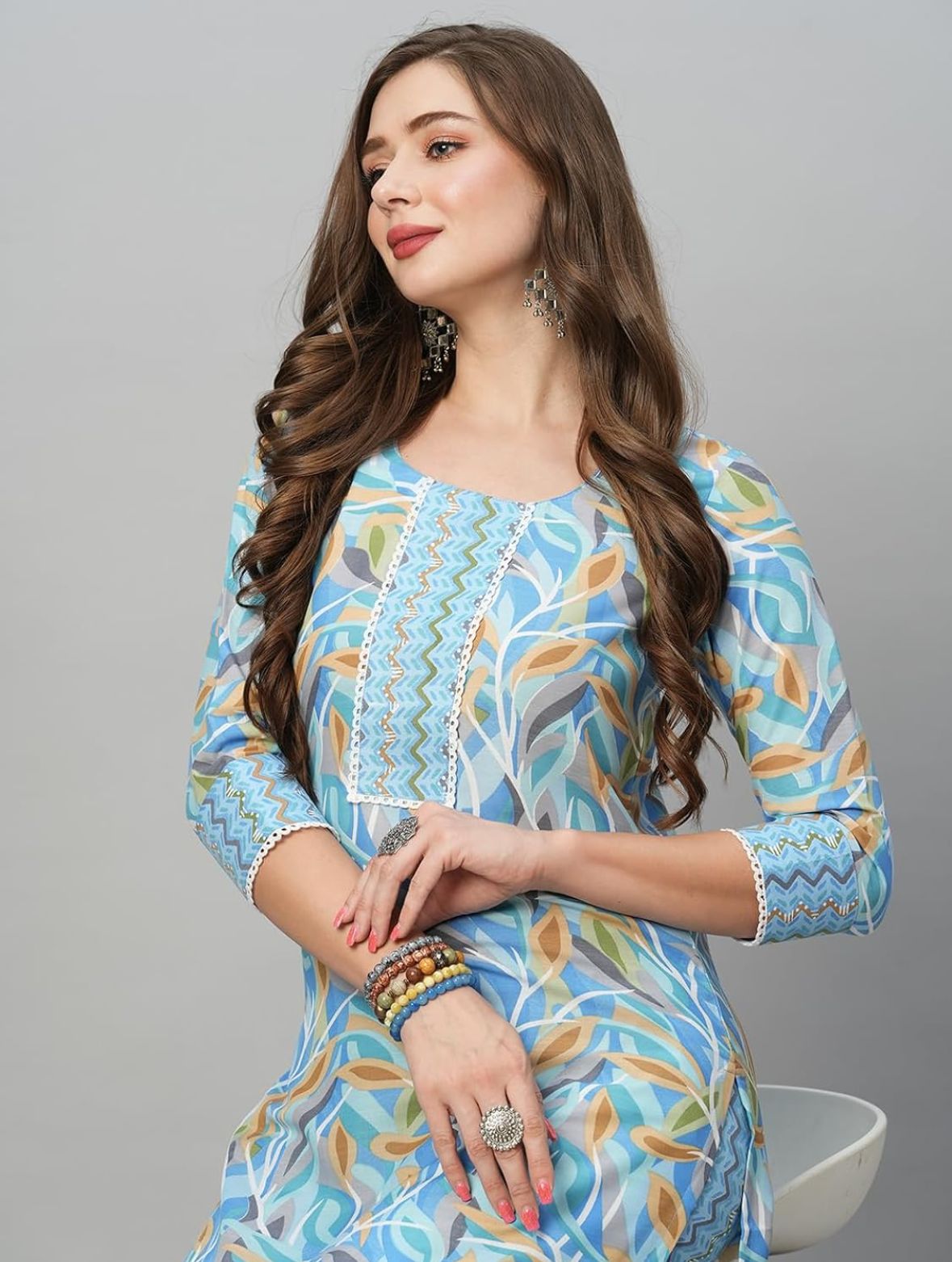 DESIGNER Women Cotton Blend Kurta With Pant