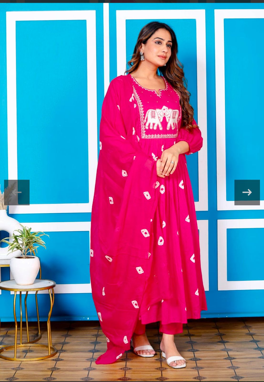 Women cotton kurta pant dupatta set