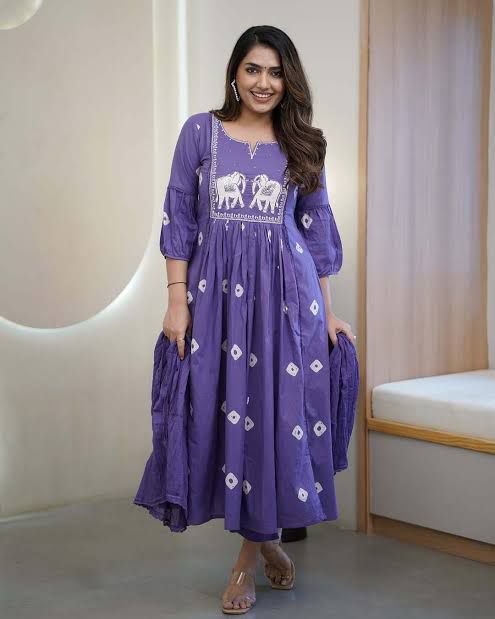 Women cotton kurta pant dupatta set