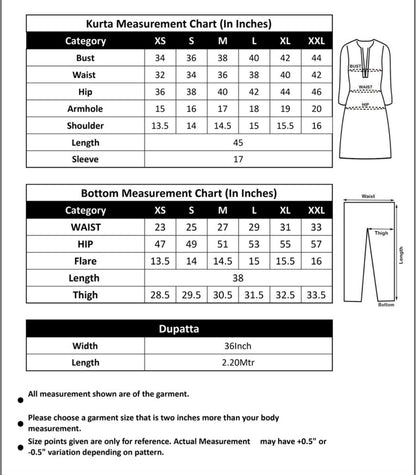 Embellished, embroidered kurta, salwar & dupatta set