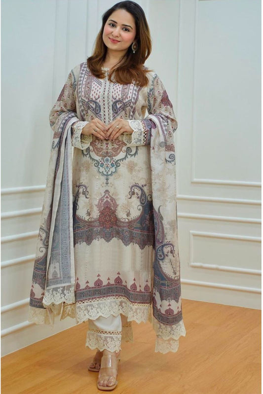 White designer pakistani suit for women