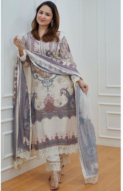 White designer pakistani suit for women