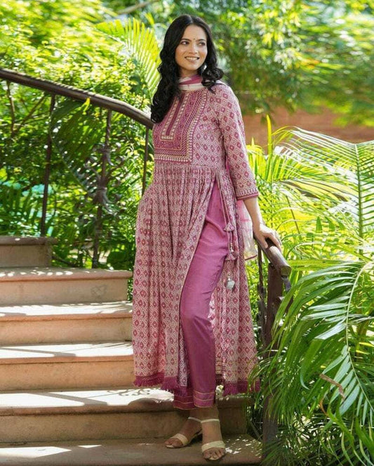 Woven, printed, self design kurta , pant dupatta set
