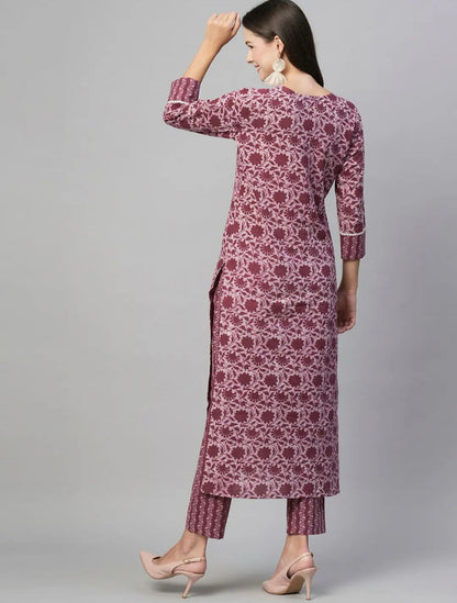 Women viscose rayon kurta pant set
