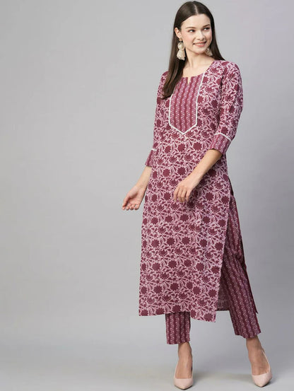 Women viscose rayon kurta pant set