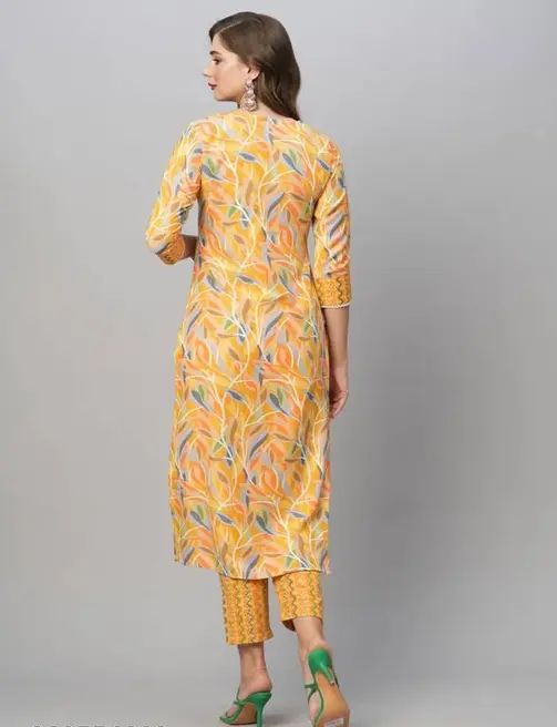 Women Yellow , Floral Printed Kurta Pant Set