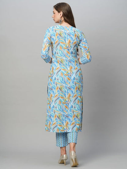 DESIGNER Women Cotton Blend Kurta With Pant